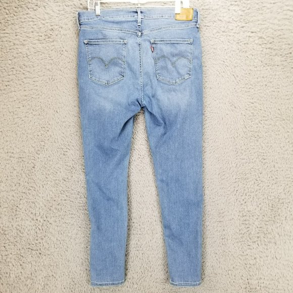 Levis Jeans Womens 32 720 Medium Wash Stretch High Rise Distressed Super Skinny - Picture 1 of 16